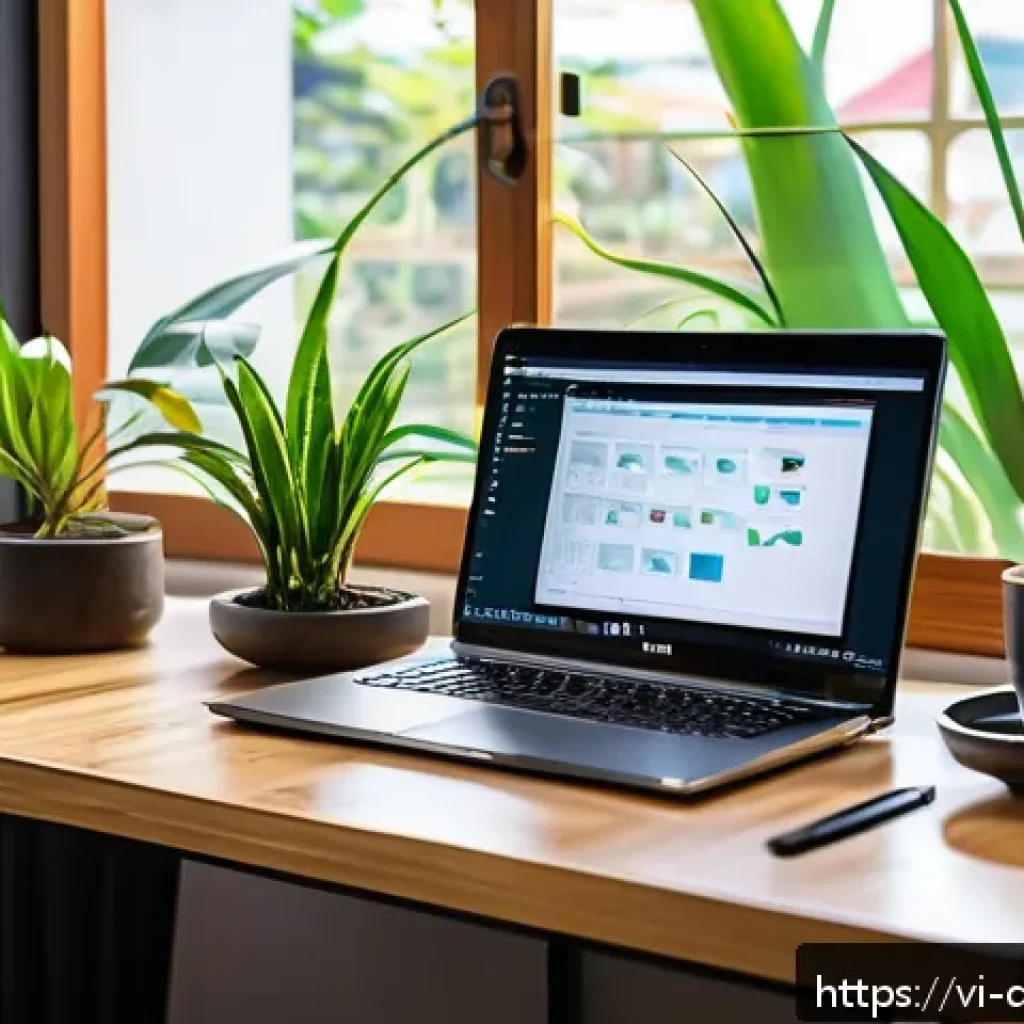 스몰 데이터 분석을 위한 프로그래밍 언어 - A modern, cozy Vietnamese home office setup featuring a sleek laptop displaying Python code with dat...