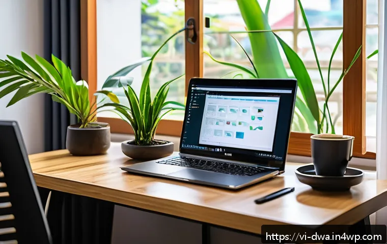 스몰 데이터 분석을 위한 프로그래밍 언어 - A modern, cozy Vietnamese home office setup featuring a sleek laptop displaying Python code with dat...