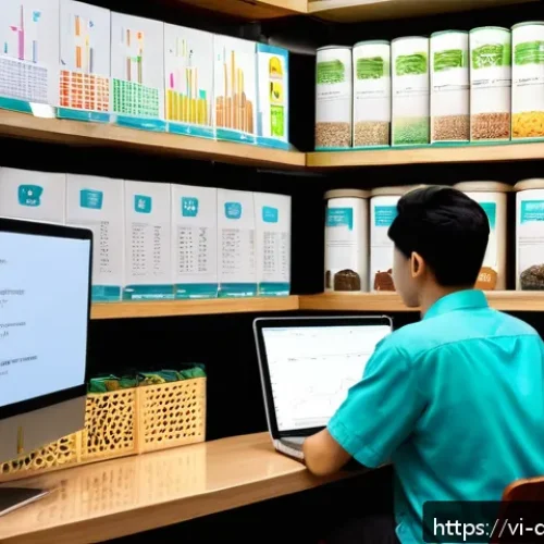 Home 33 스몰 데이터 활용을 위한 예산 관리 - A Vietnamese small retail shop interior showing a local shop owner analyzing customer purchase data ...
