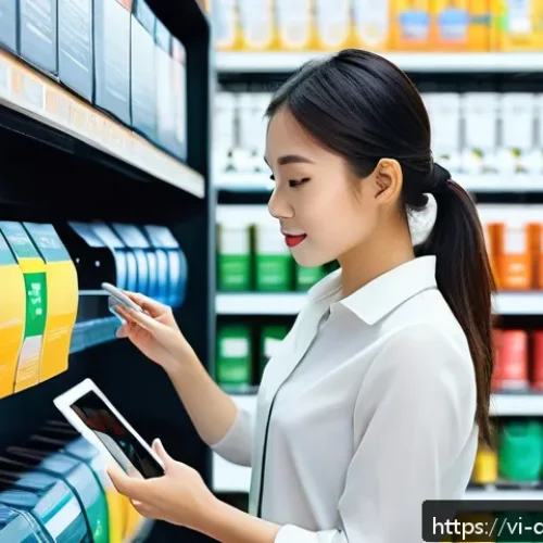 Home 32 스몰 데이터 기반의 리스크 분석 기법 - A modern Vietnamese small retail store interior with shelves neatly stocked, a young female employee...