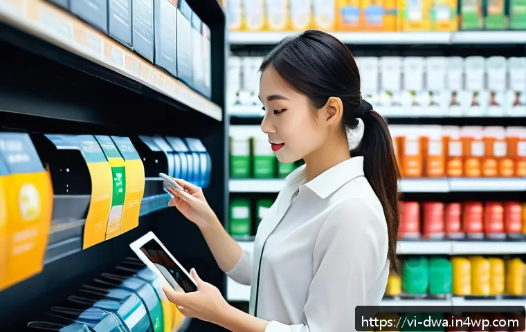 스몰 데이터 기반의 리스크 분석 기법 - A modern Vietnamese small retail store interior with shelves neatly stocked, a young female employee...
